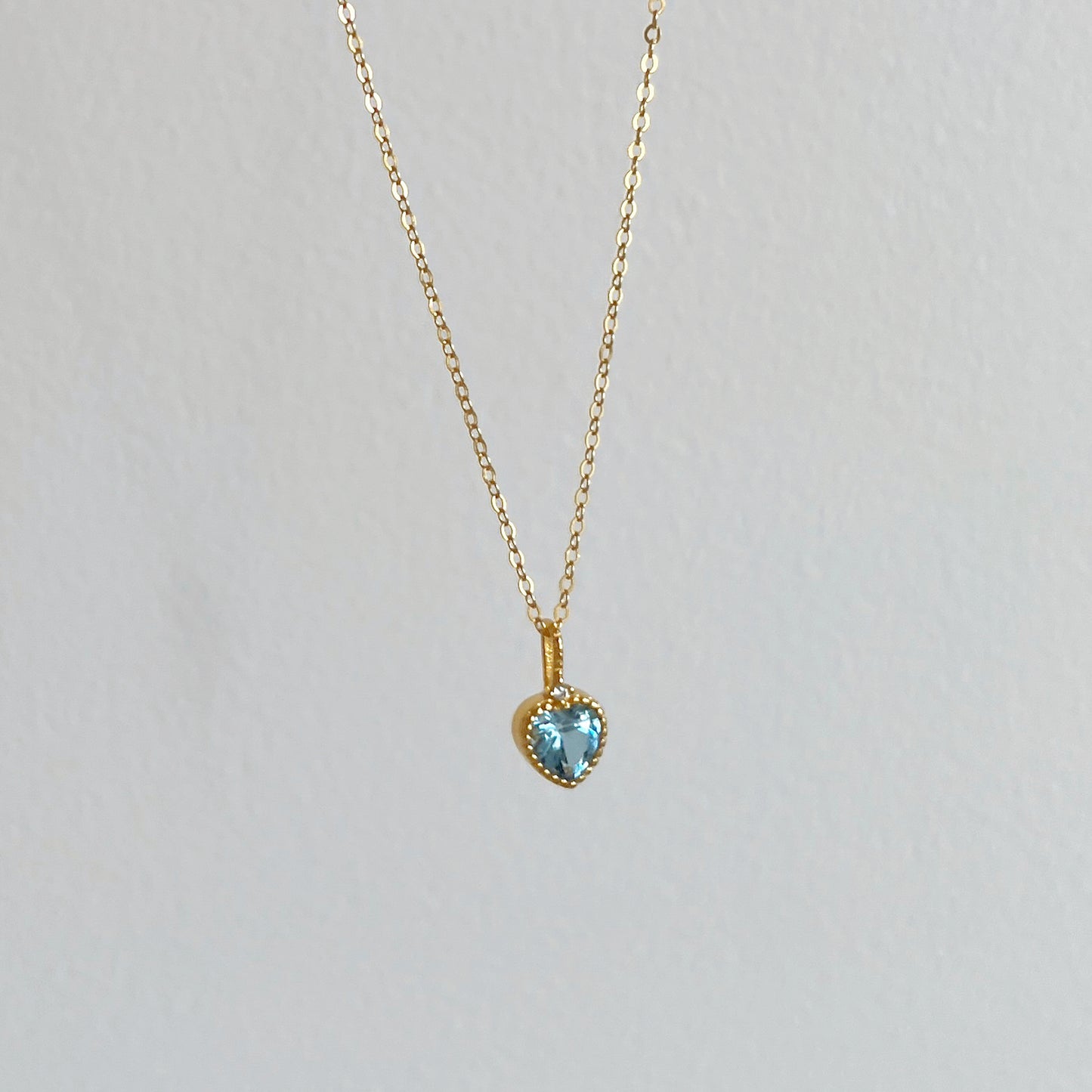 Blue Heart Charm Necklace