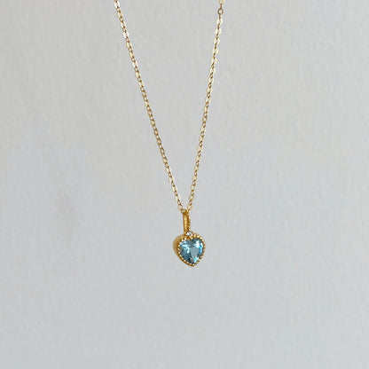 Blue Heart Charm Necklace