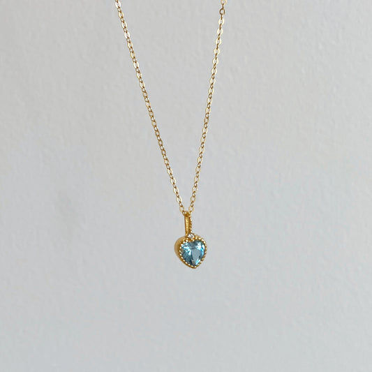 Blue Heart Charm Necklace