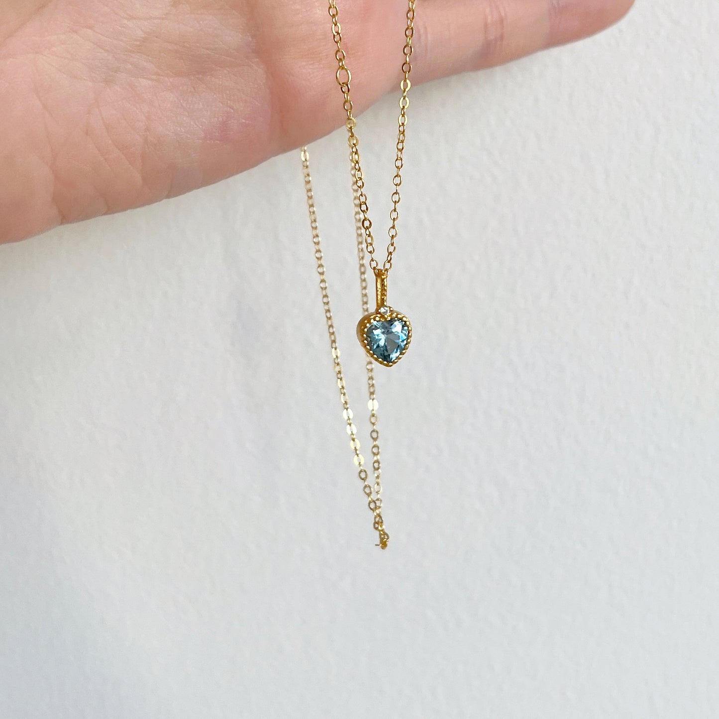 Blue Heart Charm Necklace