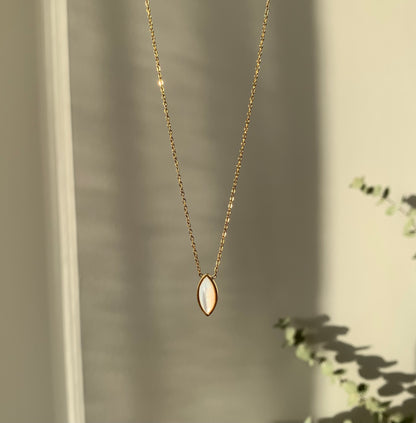 Marquise Mother of Pearl Pendant Necklace