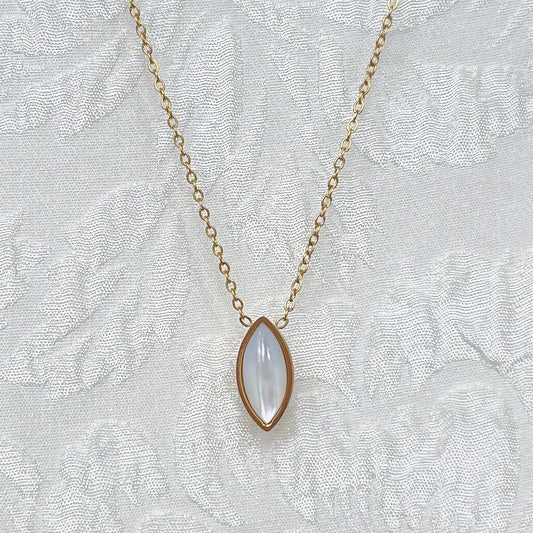 Marquise Mother of Pearl Pendant Necklace