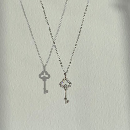 "Charlotte" Silver Key Pendant Necklace