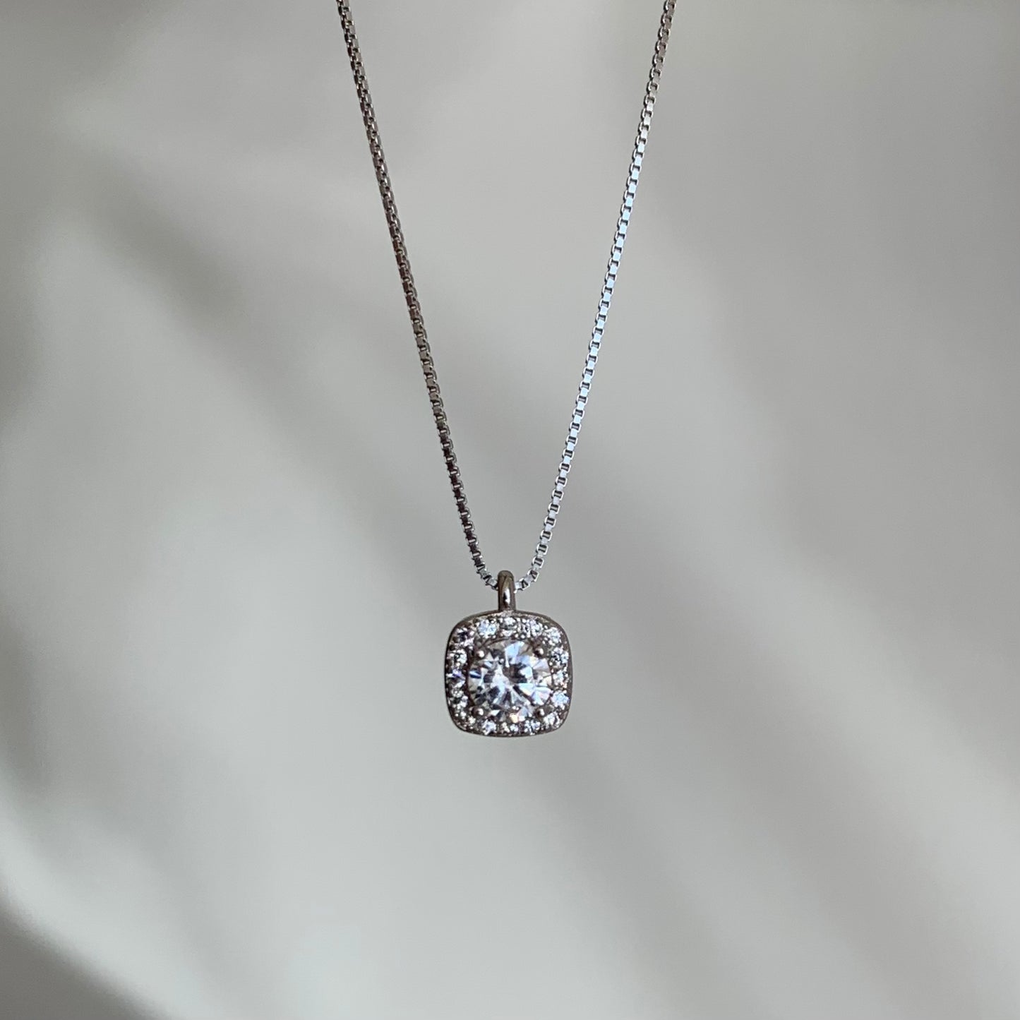 "Infinity" Cushion Cut Diamond Necklace