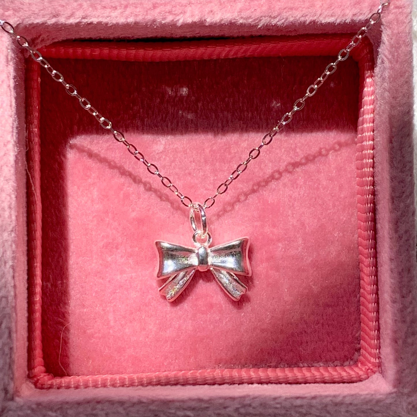 "Fairy" Silver Bow Pendant Necklace