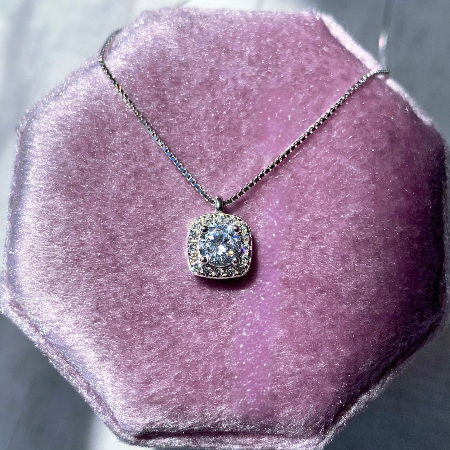 "Infinity" Cushion Cut Diamond Necklace