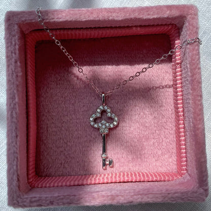 "Charlotte" Silver Key Pendant Necklace