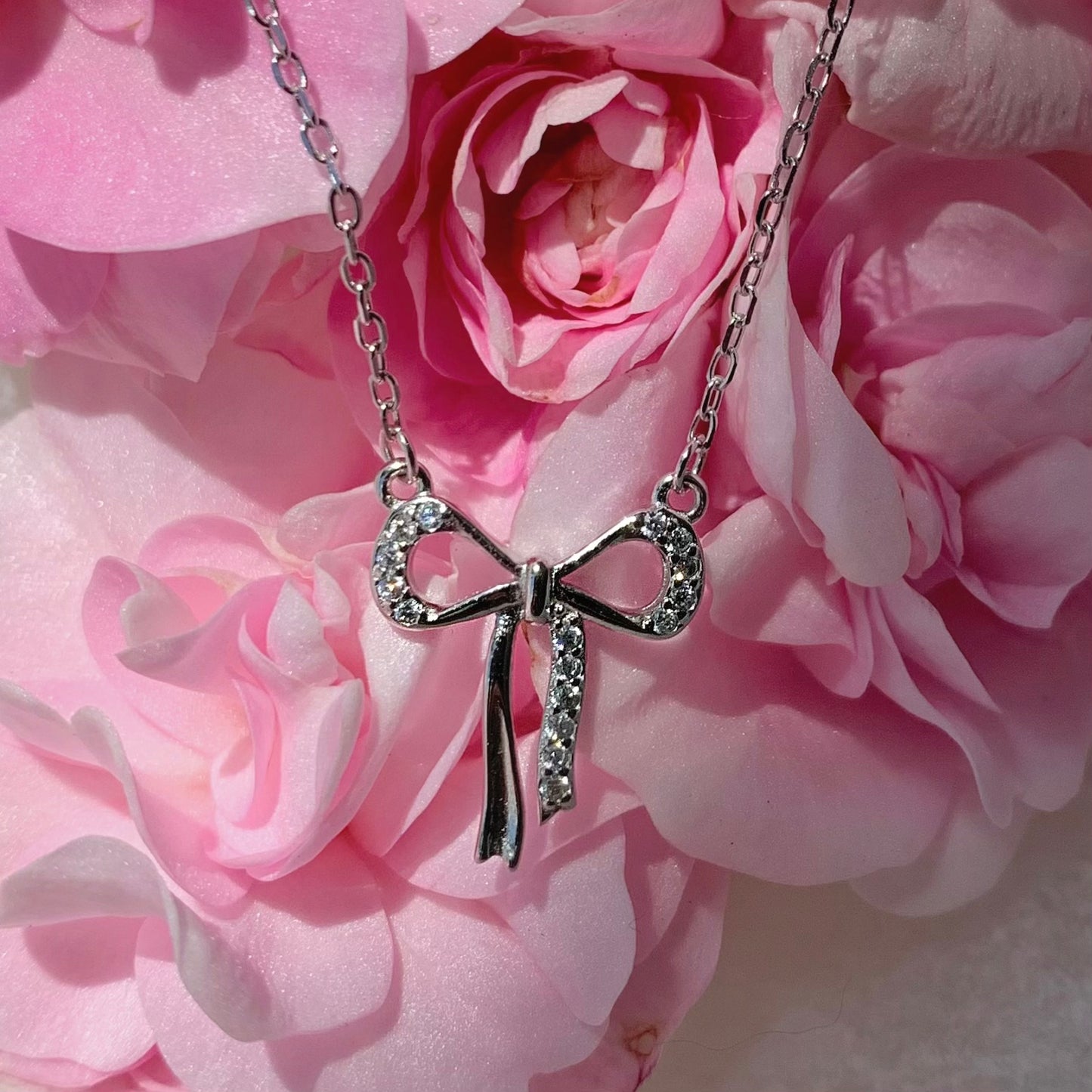 "Anna" Diamond Bow Necklace