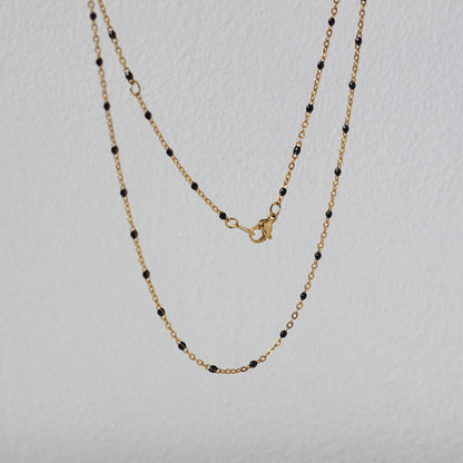 Black Beads Satellite Necklace