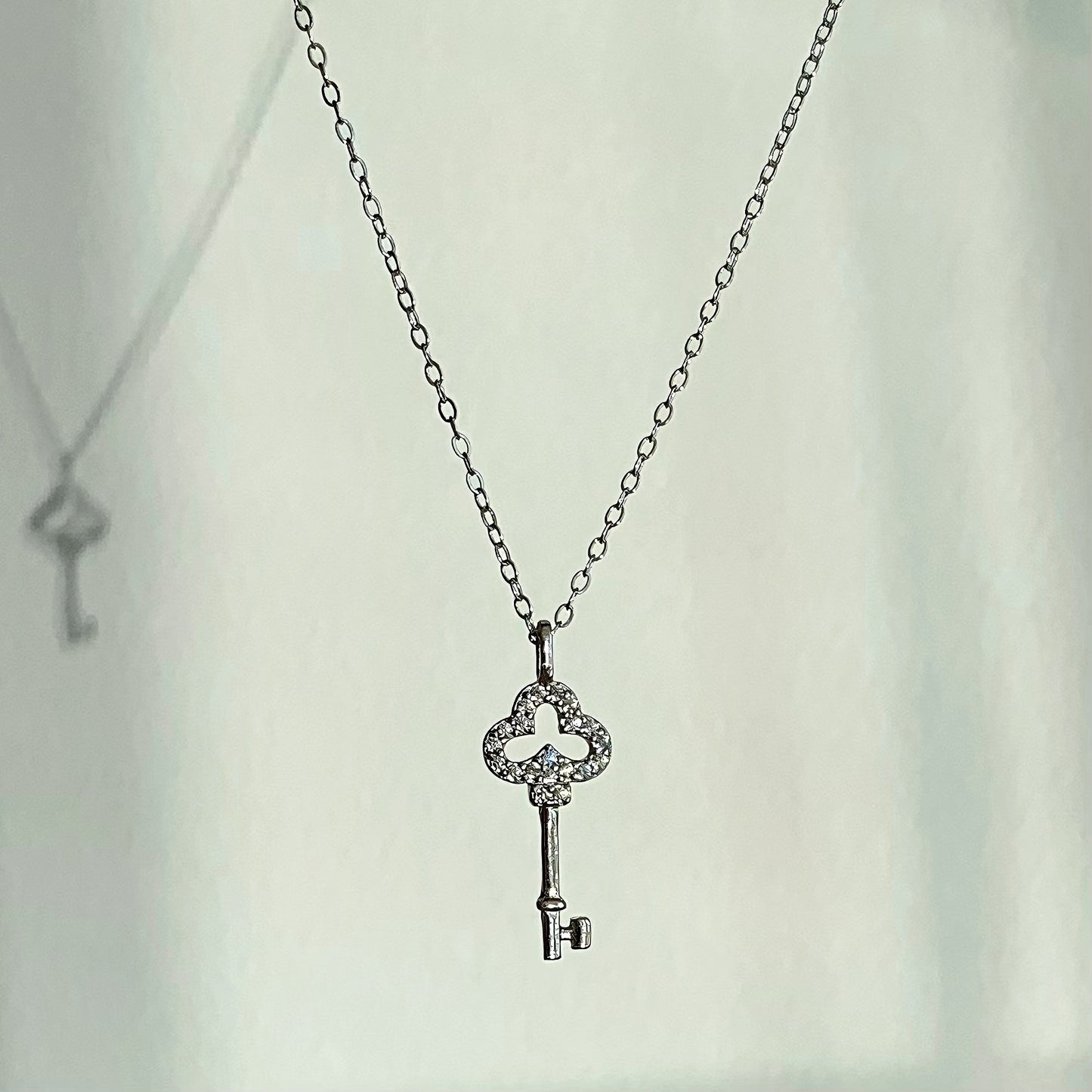 "Charlotte" Silver Key Pendant Necklace