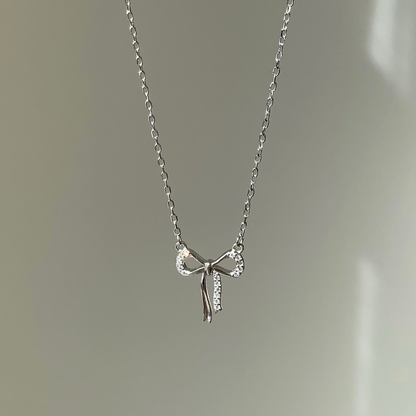 "Anna" Diamond Bow Necklace