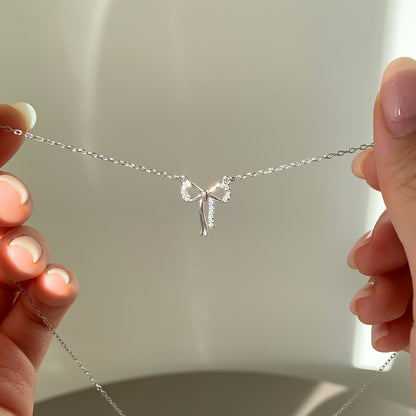 "Anna" Diamond Bow Necklace