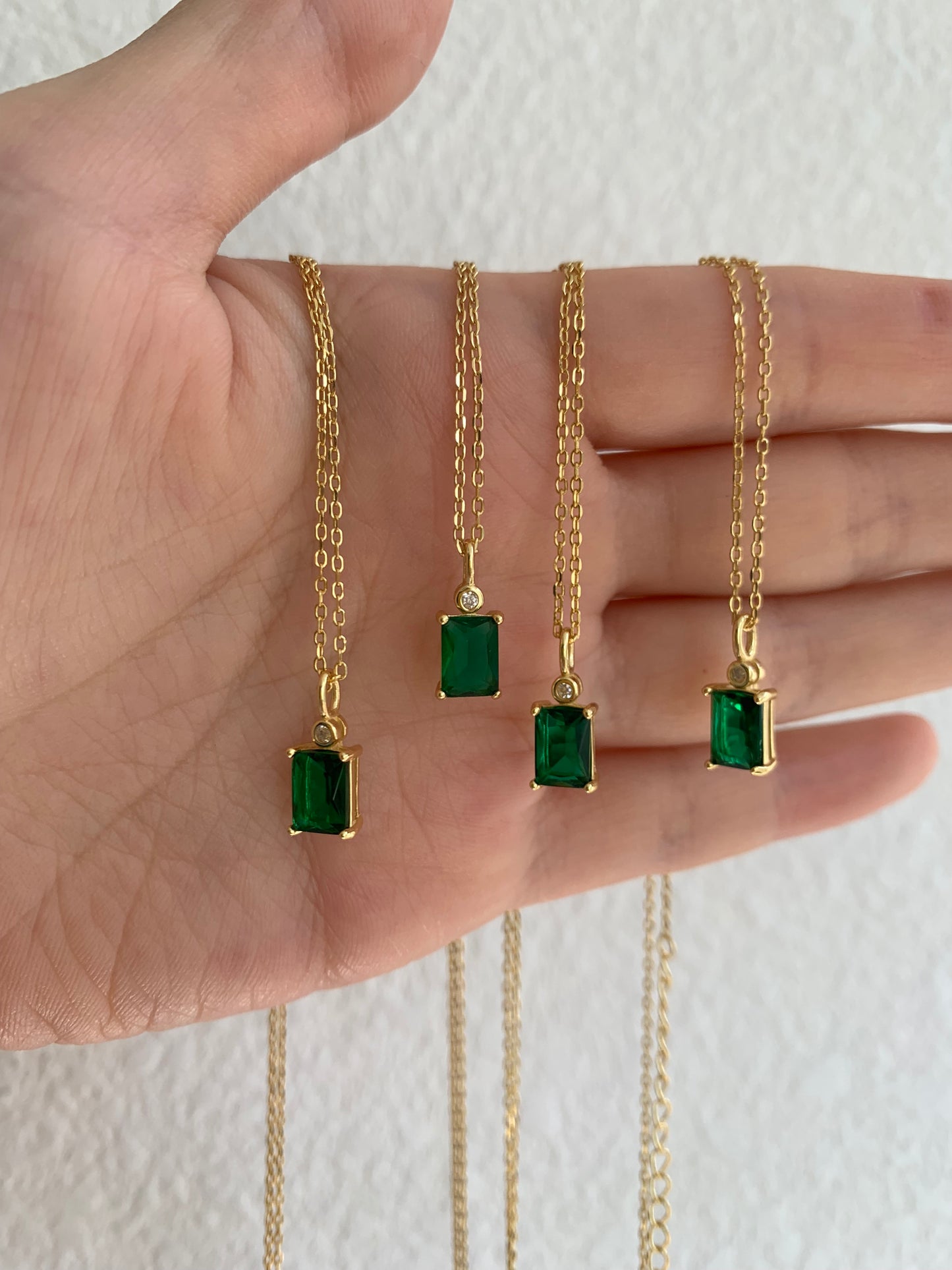 Emerald Green Gold Necklace