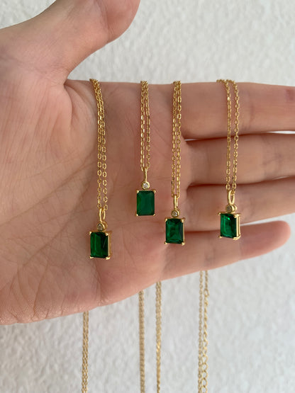 Emerald Green Gold Necklace