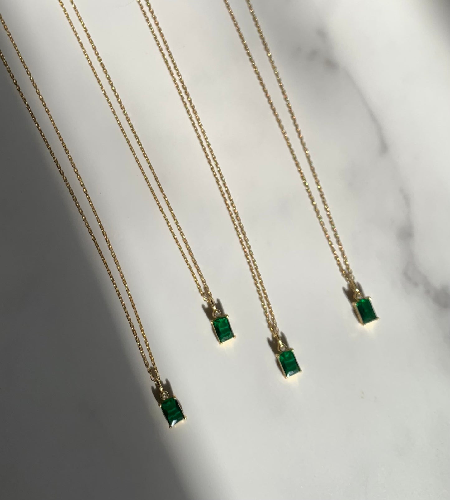 Emerald Green Gold Necklace