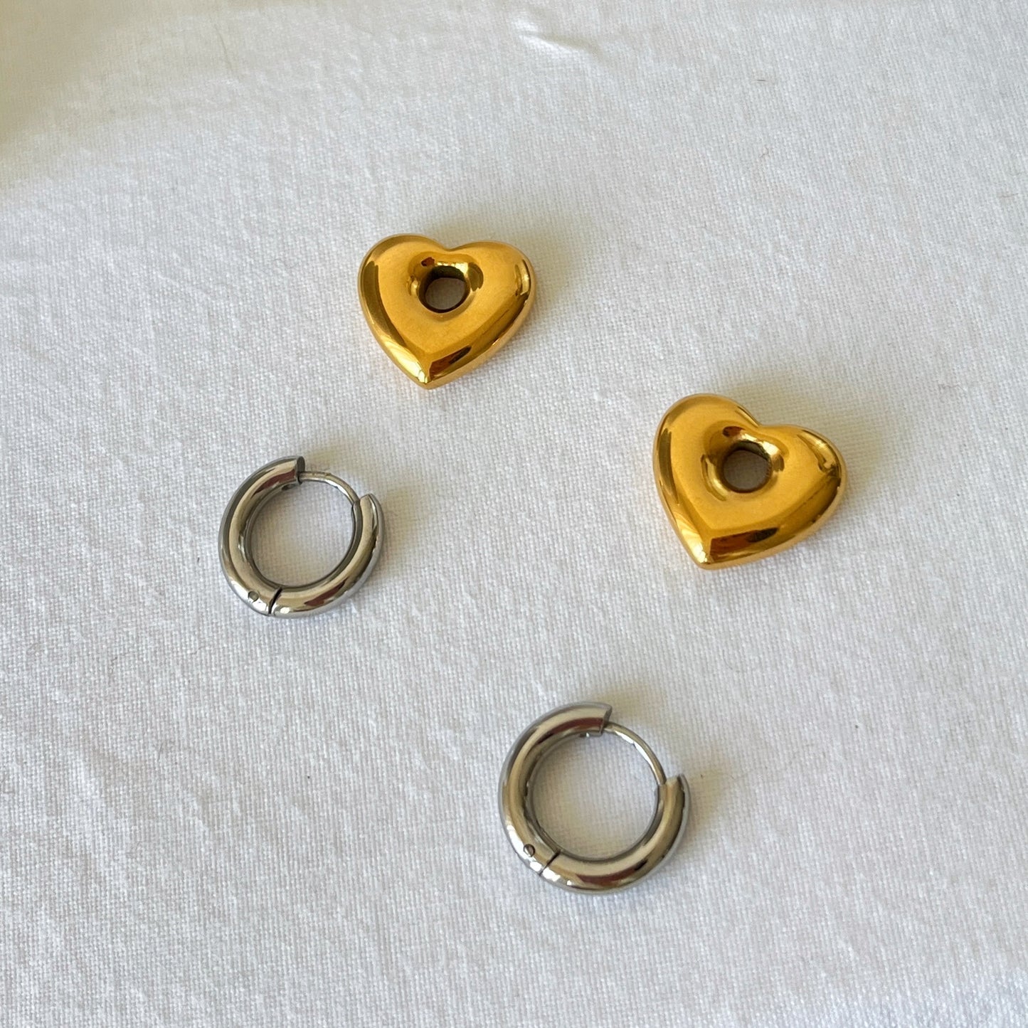 Puffy Heart Hoop Earrings