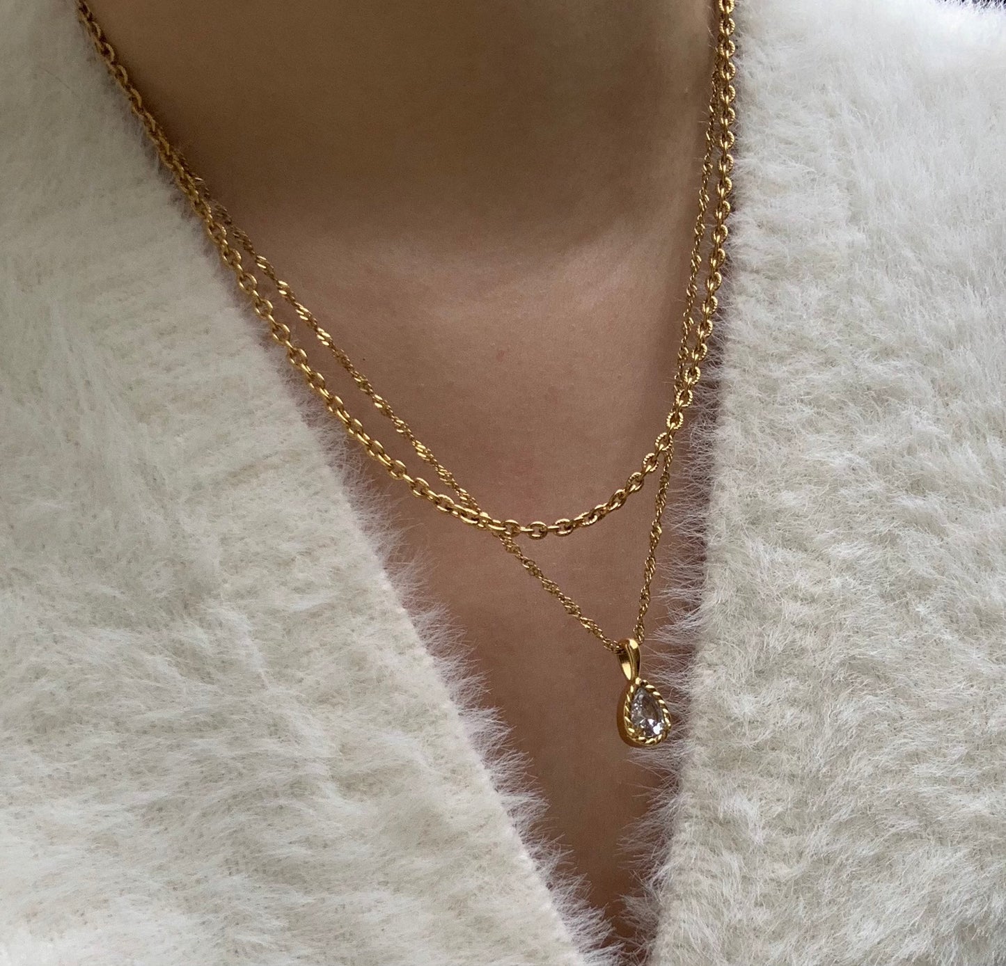 Teardrop Diamond Necklace