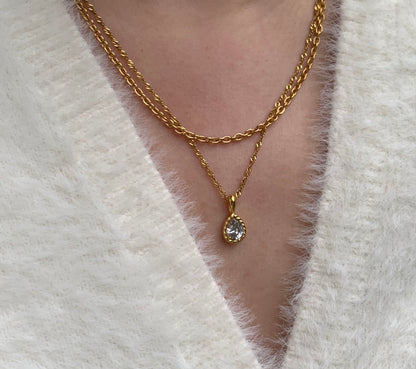 Teardrop Diamond Necklace