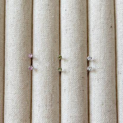 Tiny CZ Diamond Studs 2mm