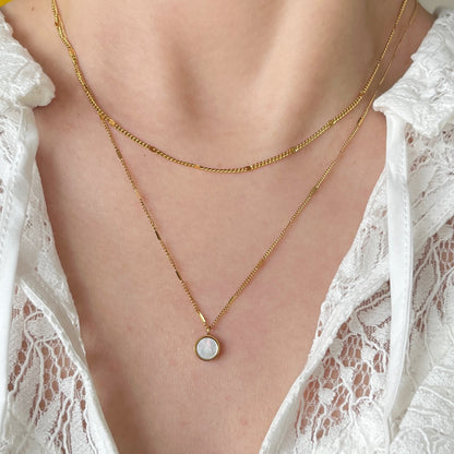 Mother of Pearl Double Strand Necklace