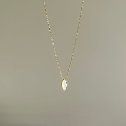 Marquise Mother of Pearl Pendant Necklace