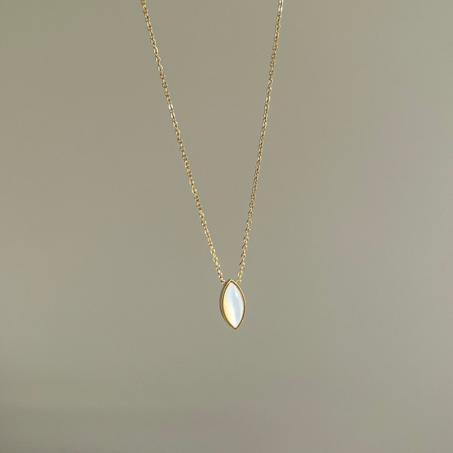 Marquise Mother of Pearl Pendant Necklace