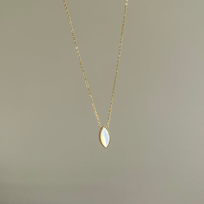 Marquise Mother of Pearl Pendant Necklace