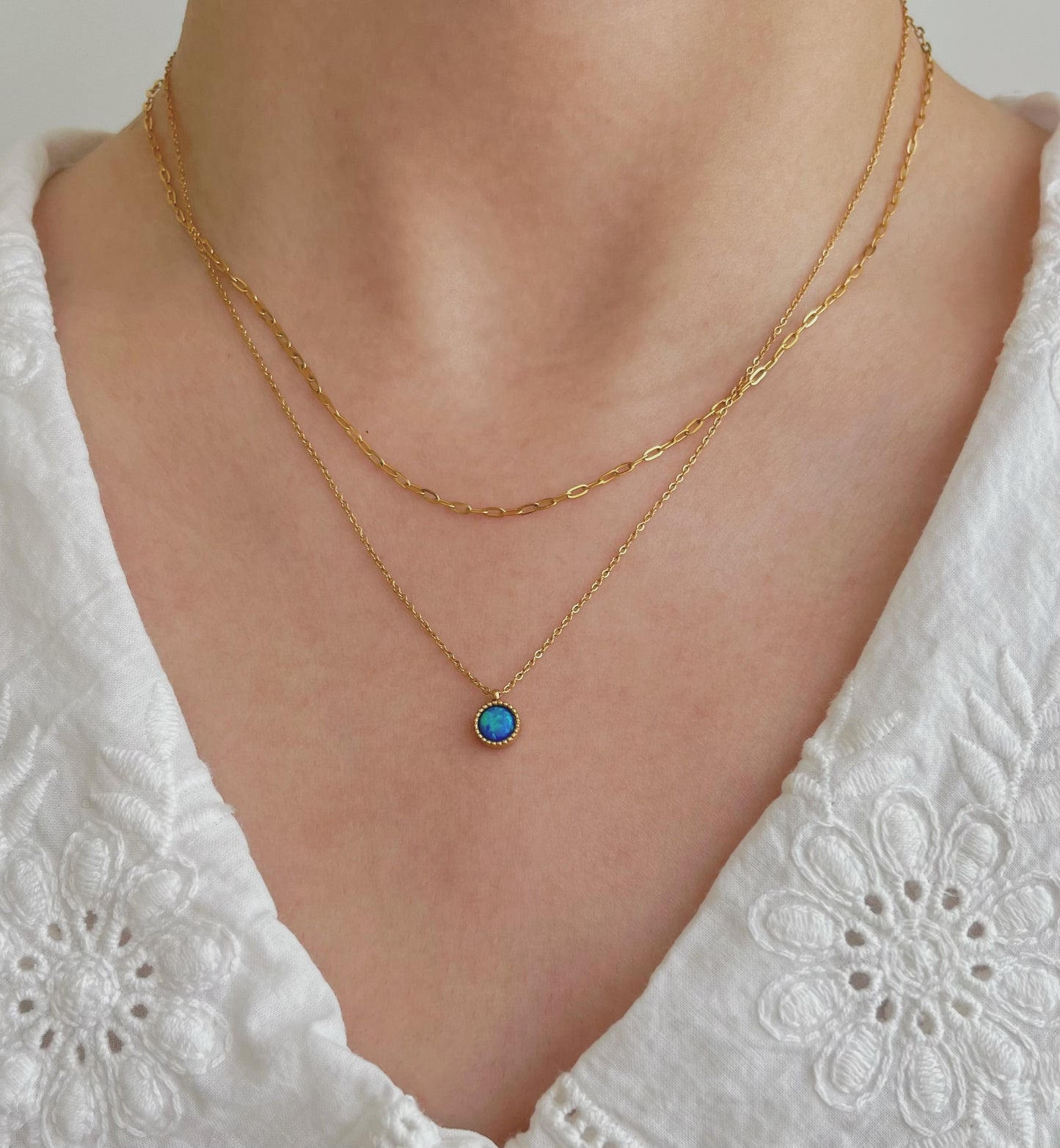 Blue Opal Necklace