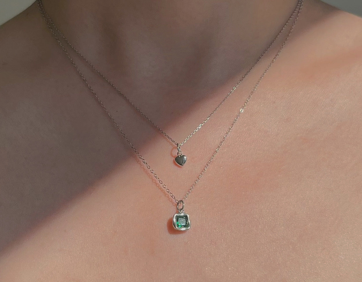 Emerald Green Charm Necklace