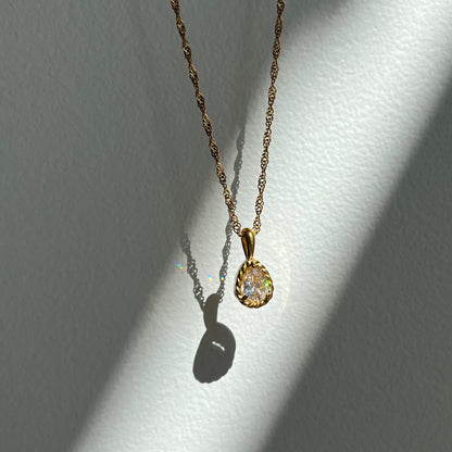 Teardrop Diamond Necklace